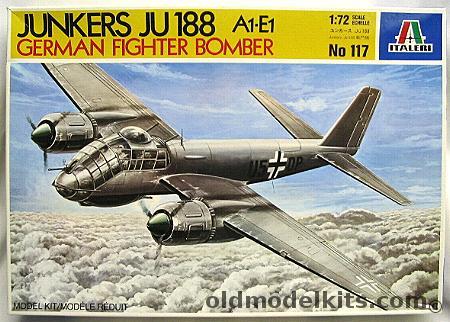Italeri 1/72 Junkers Ju-188 A1 E1 - GermanFighter Bomber, 117 plastic model kit